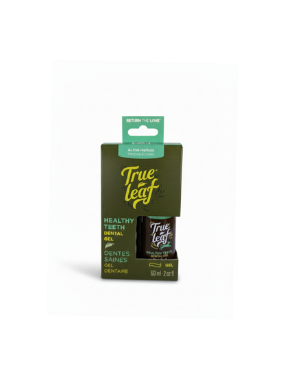 True Leaf dental gel packaging on a white background