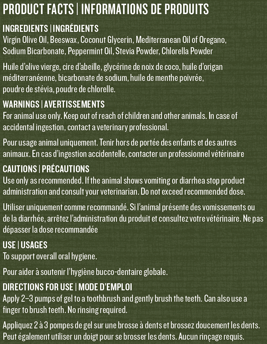 Healthy teeth dental gel product label