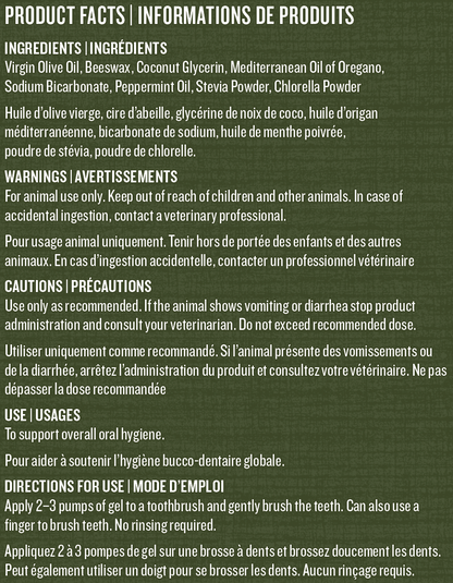 Healthy teeth dental gel product label