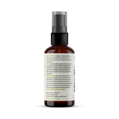Back label of dog dental gel bottle