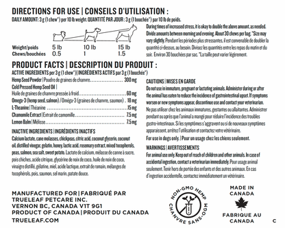 Product label with directions for use, ingredients, and manufacturing details on a white background